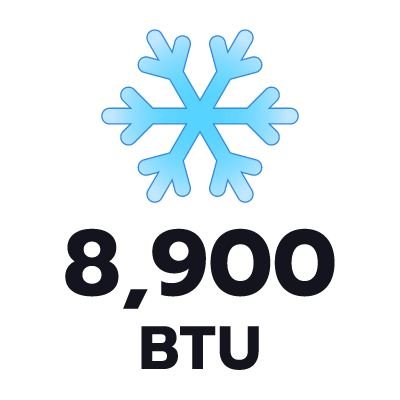 ปริมาตรความเย็น 8900 BTU