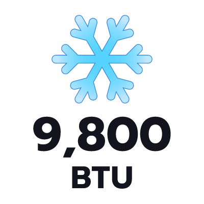 COOLING CAPACITY 9800 BTU