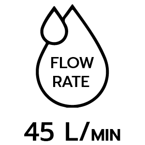 ปริมาณน้ำลิตร/นาที 45