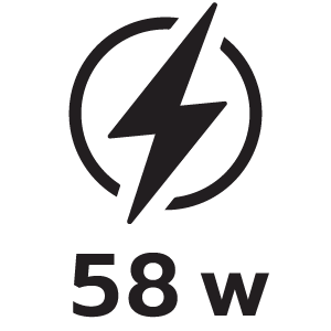 กำลังไฟ 58วัตต์