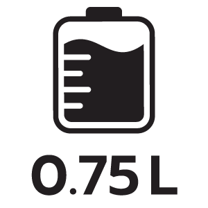 ความจุแท้งค์น้ำ 0.75ลิตร
