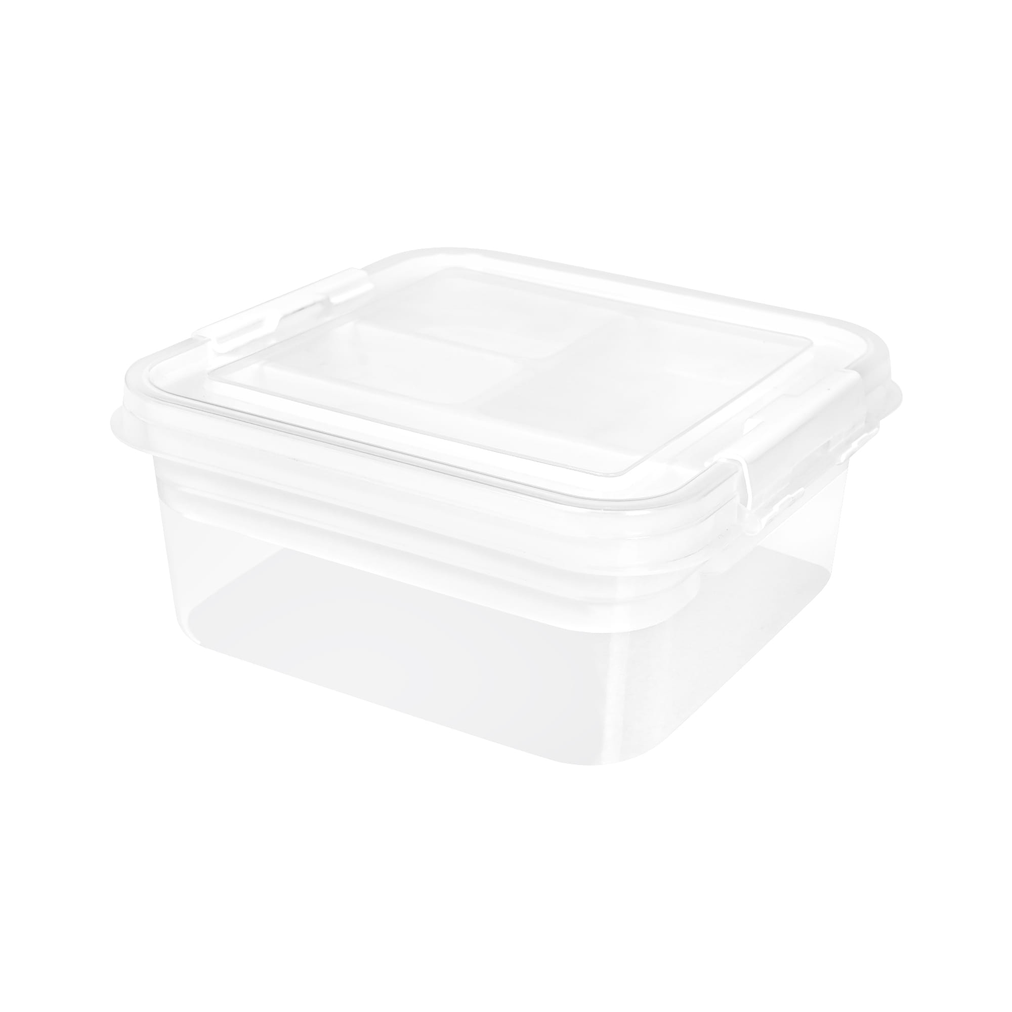 กล่องเก็บของพร้อมถาดแบ่ง STACKO 26x24.5x11.2 ซม. สีขาว