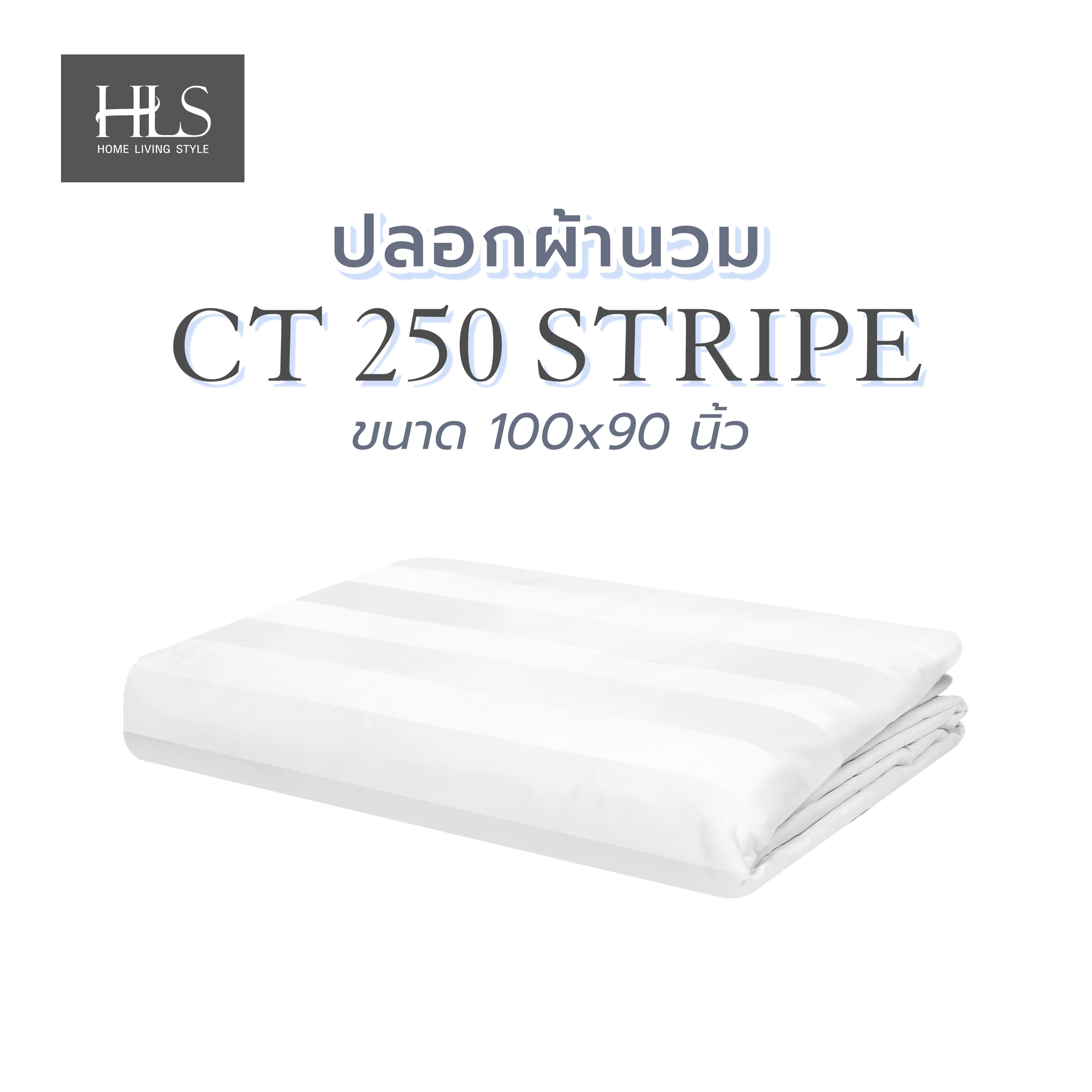 ปลอกผ้านวม HOME LIVING STYLE CT 250 STRIPE 100X90 นิ้ว