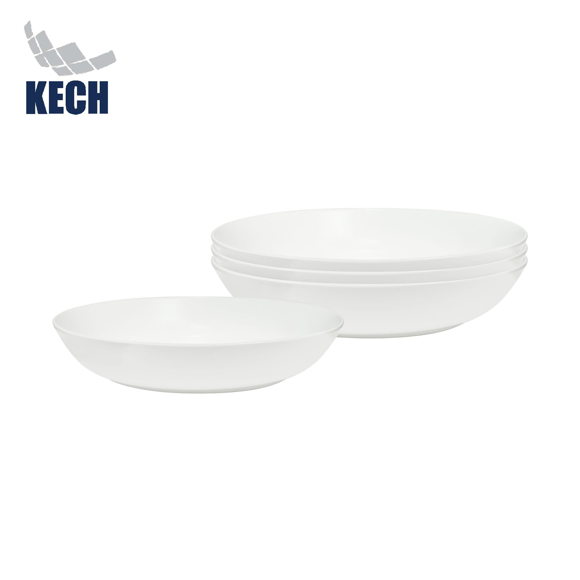 ชุดจานลึกเซรามิก 7 นิ้ว KECH LANZO สีขาว 4 ใบ