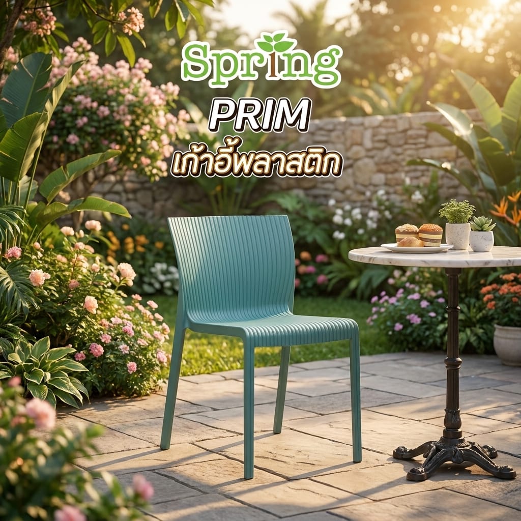 เก้าอี้พลาสติก SPRING PRIM สีเขียว