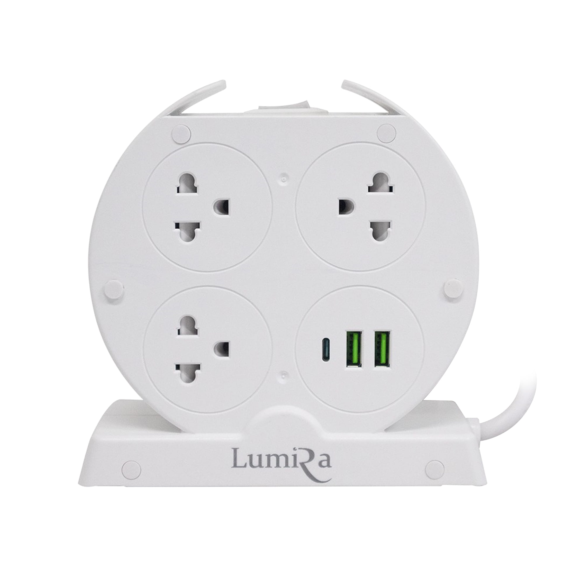 รางปลั๊กไฟ 7 ช่อง 1 สวิตช์ 2 USB 1 USB-C LUMIRA LS-025/PD 3 ม. สีขาว