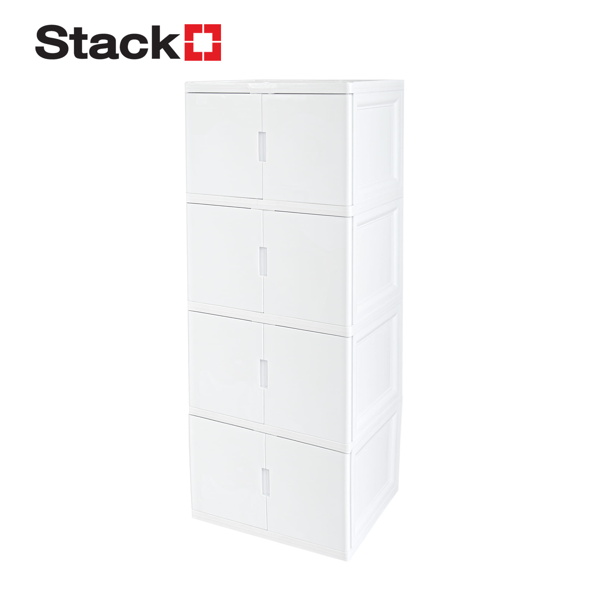 ตู้บานเปิด 4 ชั้น STACKO S5 VID 70x50x160 ซม. สีขาว