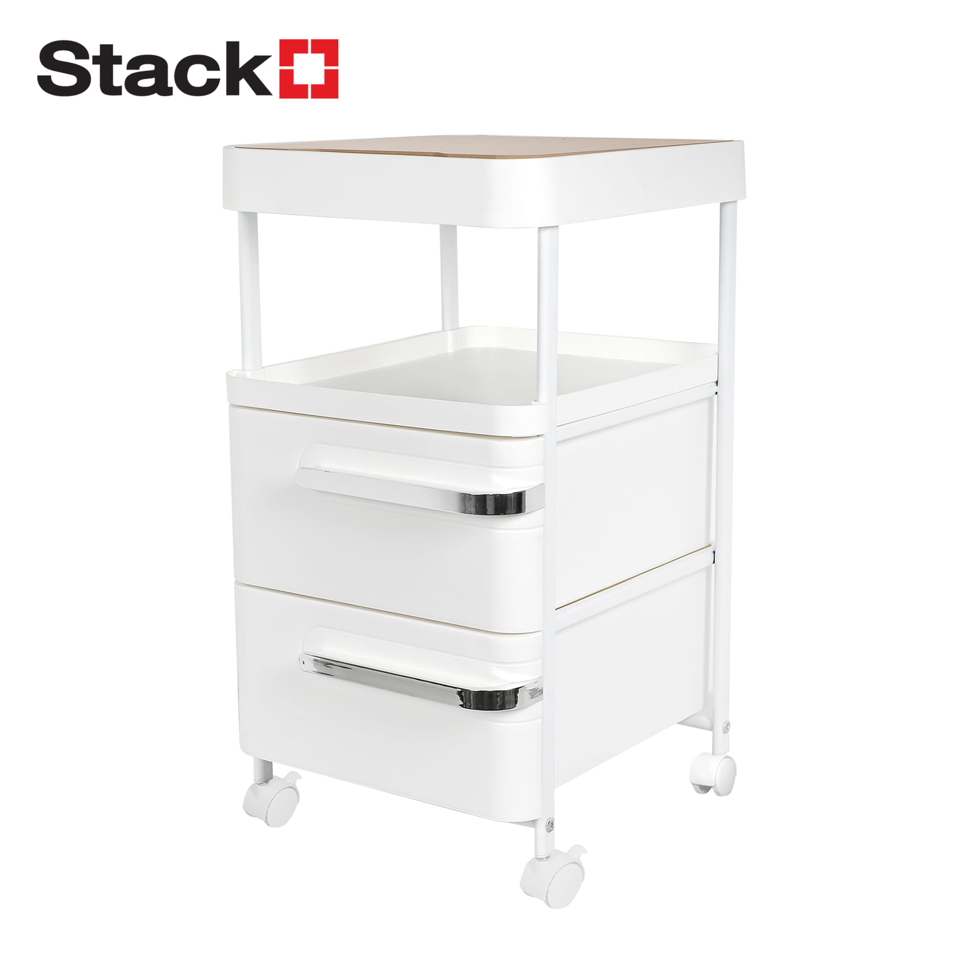 ตู้ลิ้นชัก 2 ชั้น 1 โล่ง STACKO BOLLY 32x36.2x58 ซม. สีขาว