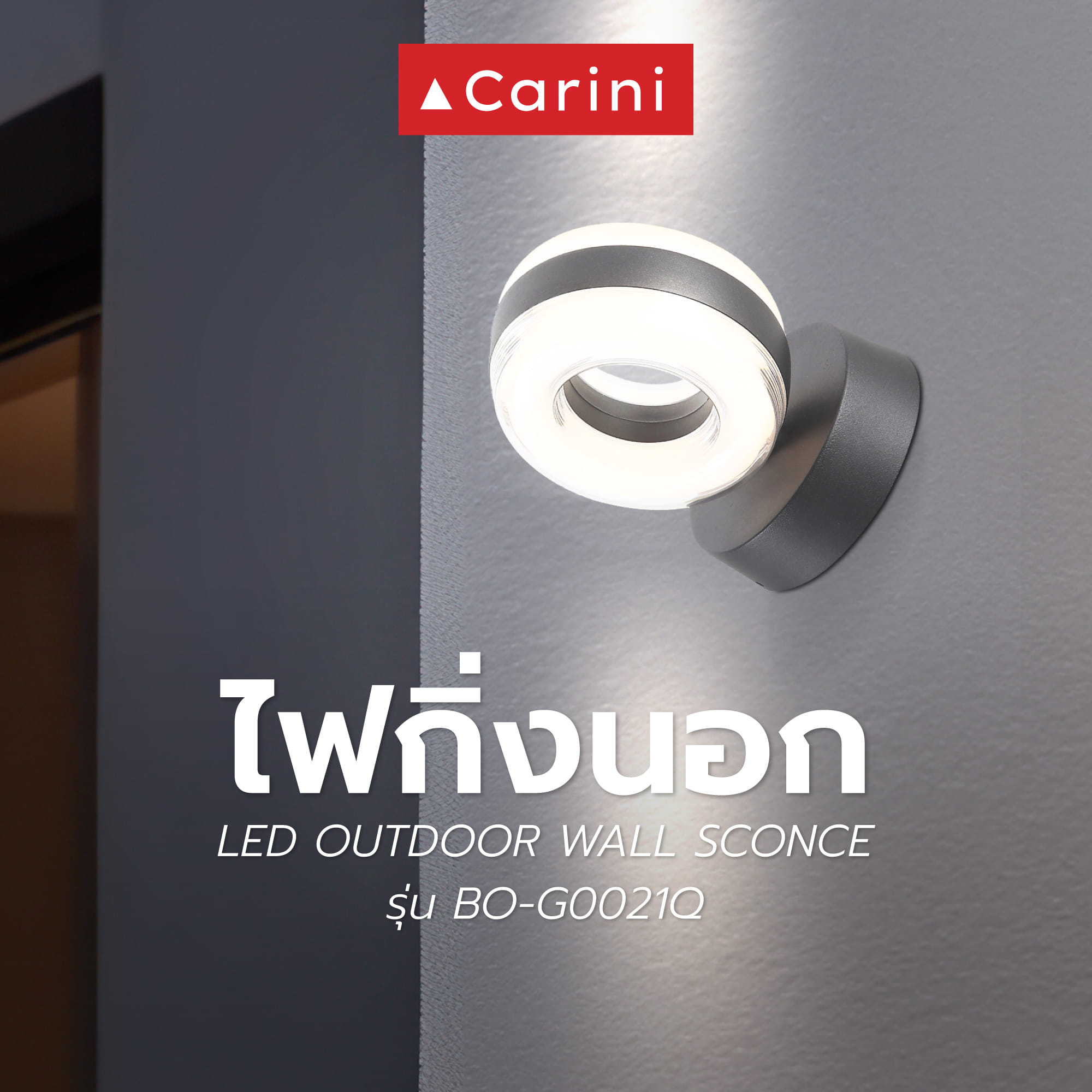 ไฟกิ่งภายนอก LED CARINI BO-G0021Q 9 วัตต์ WARM WHITE สีดำ
