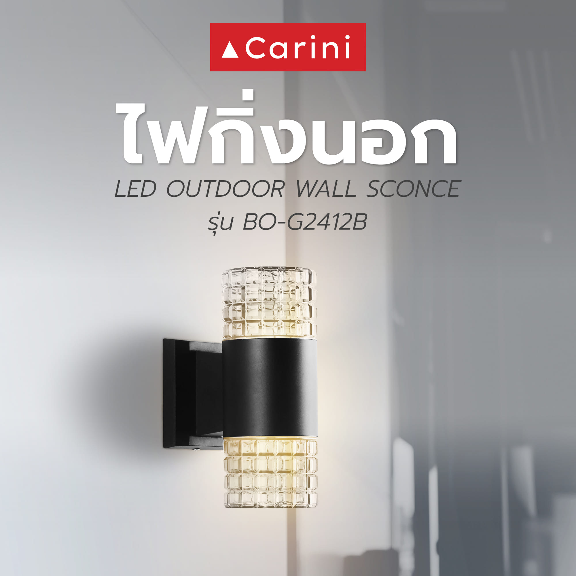 ไฟกิ่งภายนอก LED CARINI BO-G2412B 10 วัตต์ WARM WHITE สีดำ
