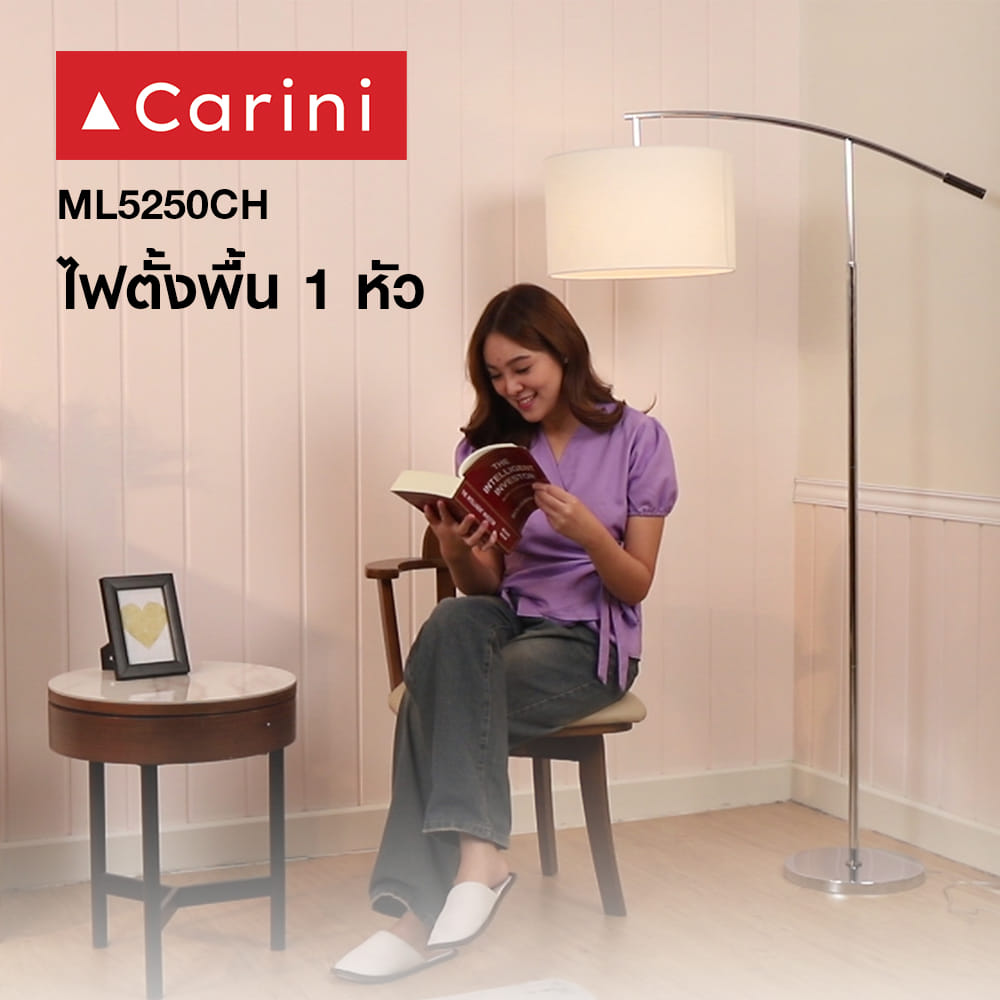ไฟตั้งพื้น CARINI ML5250CH สีดำ/เงิน/ขาว 1 หัว