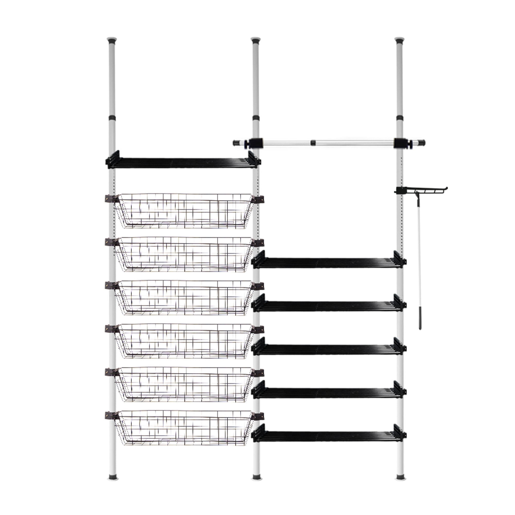 ราวแขวนผ้า TUGU R67W 170x42.5x300 ซม. สีขาวข้อต่อดำ