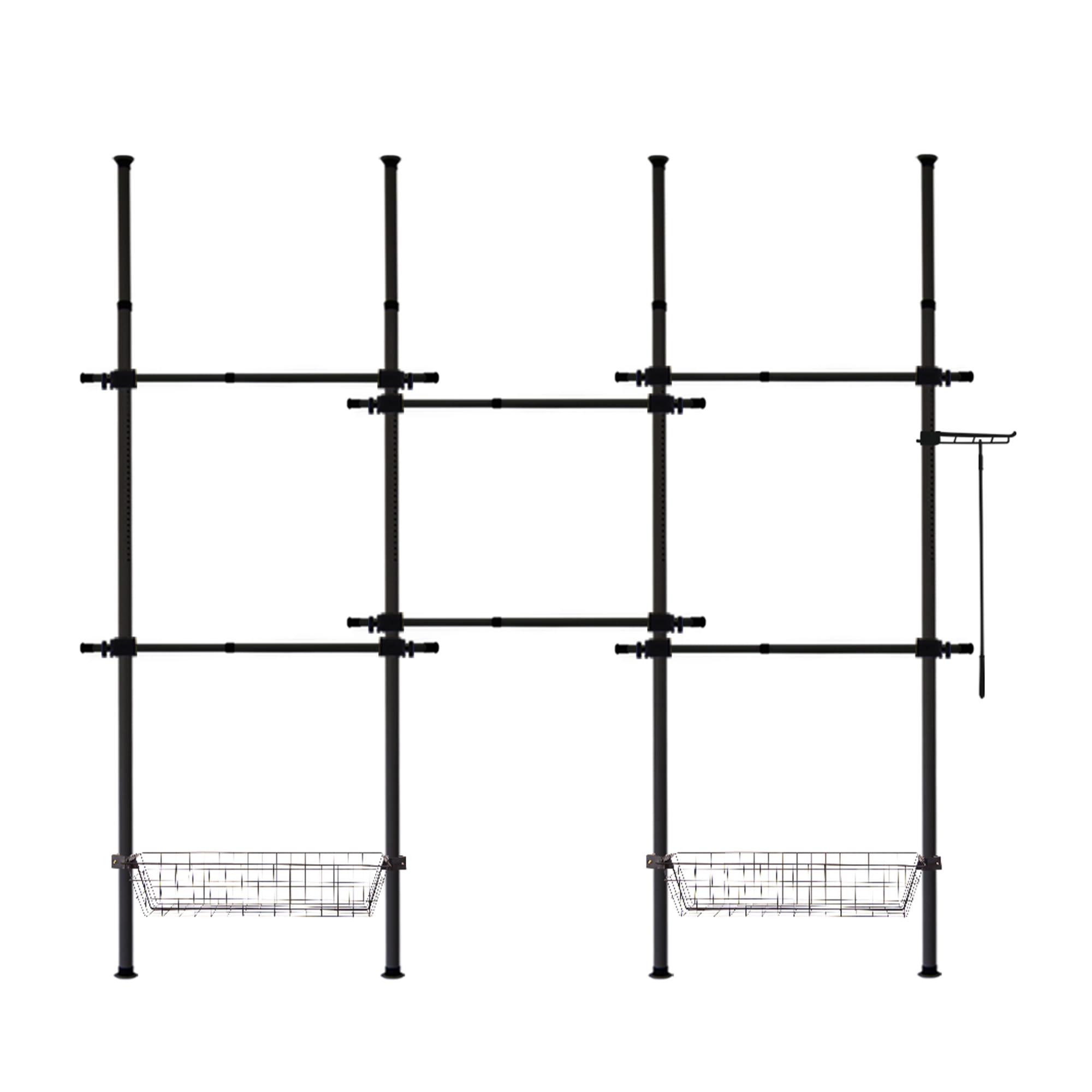 ราวแขวนผ้า TUGU R66B 240x40x300 ซม. สีดำ