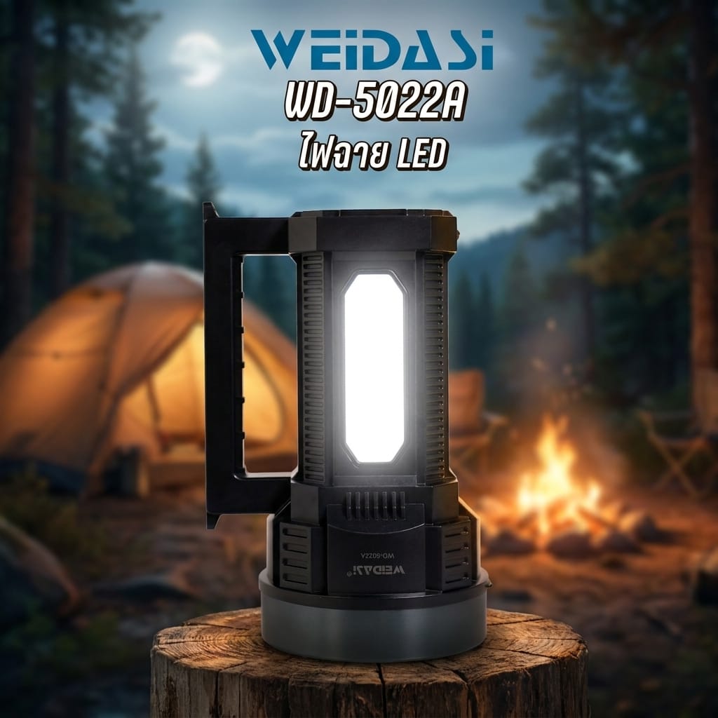 ไฟฉาย LED WEIDASI WD-5022A 653 ลูเมน แสงขาว