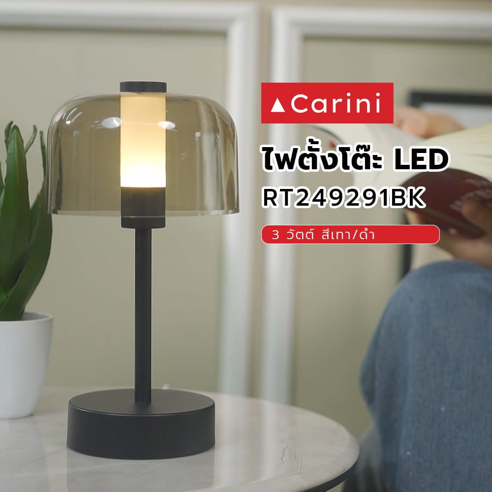 ไฟตั้งโต๊ะ LED CARINI RT249291BK 3 วัตต์ สีเทา/ดำ