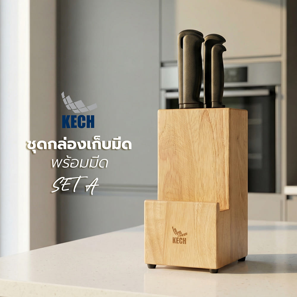 ชุดกล่องเก็บมีดพร้อมมีด 5 ชิ้น KECH SET A
