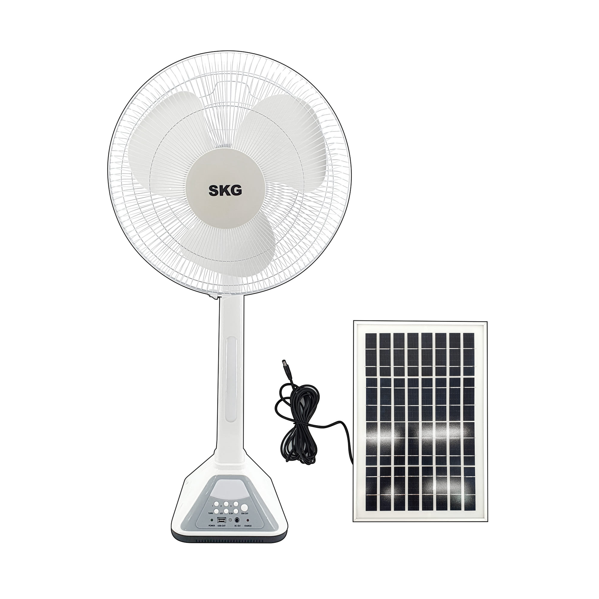 พัดลมโซล่าเซลล์ 14 นิ้ว SKG SK-1105L สีขาว