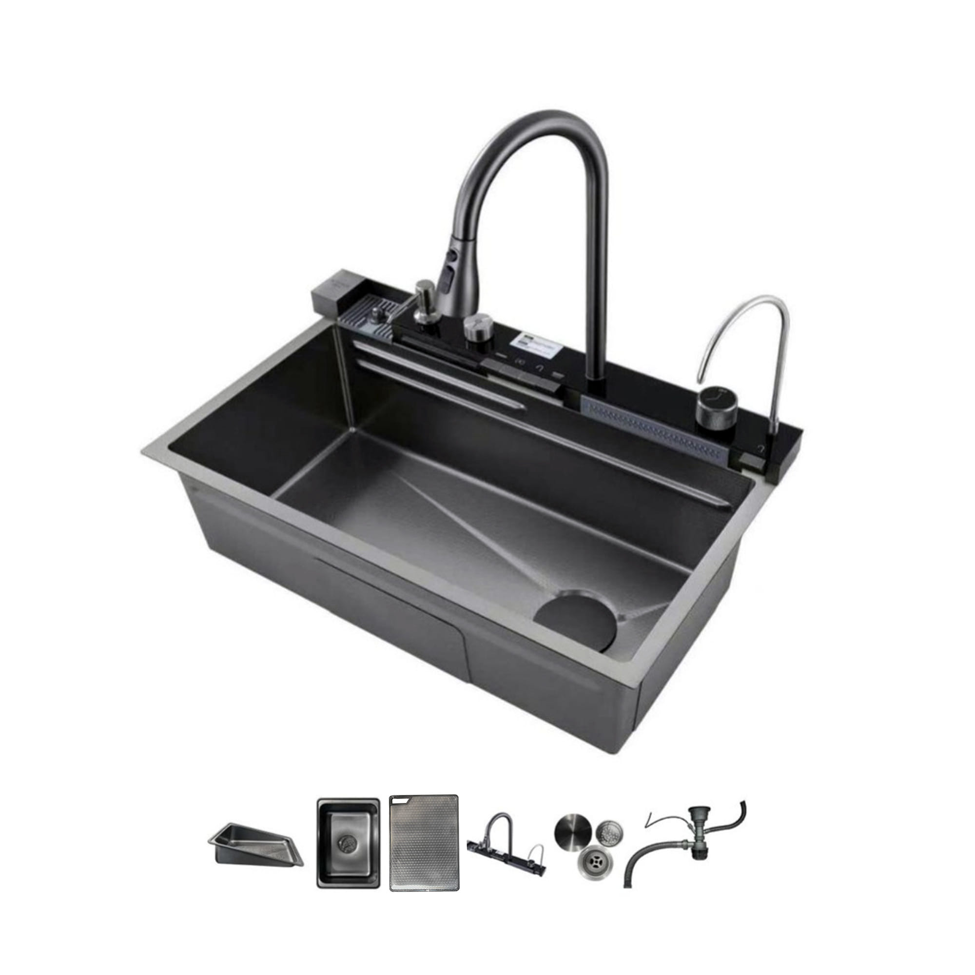 ซิงค์ฝัง 1 หลุม S-FLO NL0005 7546 SM01-B สีดำ
