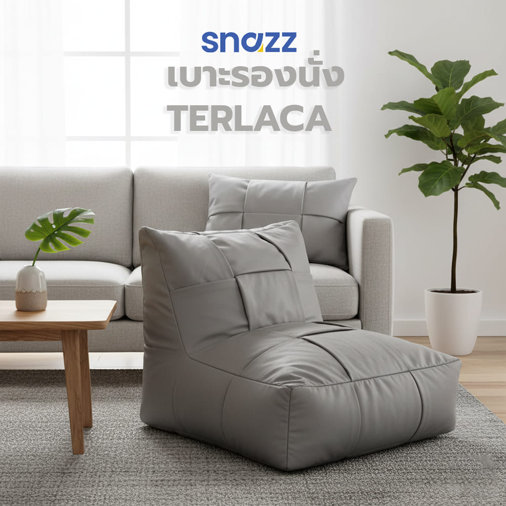 เบาะรองนั่ง SNAZZ TERLACA 24x24 นิ้ว สีเทา
