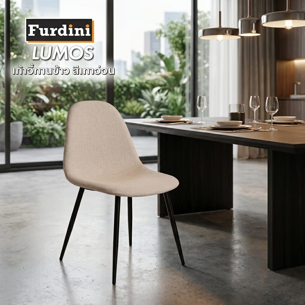 เก้าอี้ทานข้าว FURDINI LUMOS สีเทาอ่อน