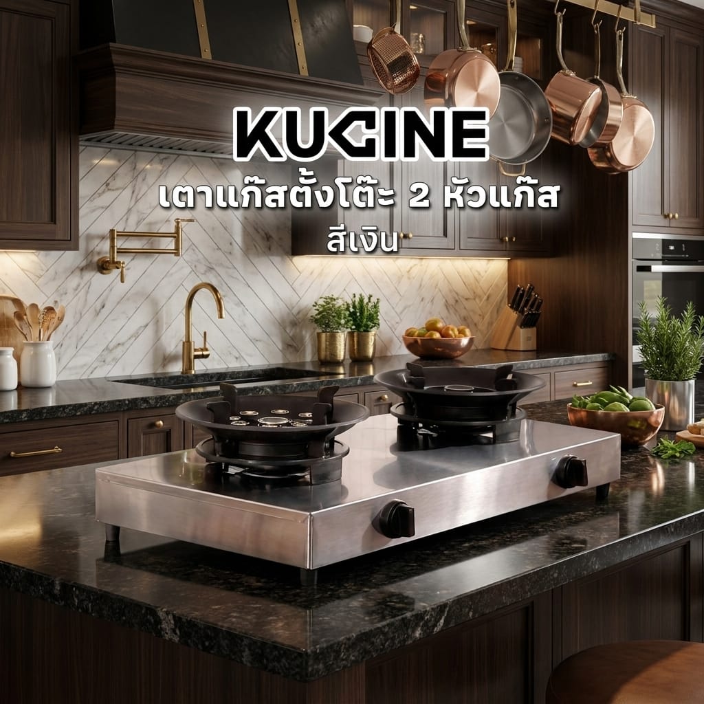 เตาแก๊สตั้งโต๊ะ 2 หัวแก๊ส KUCINE GA02