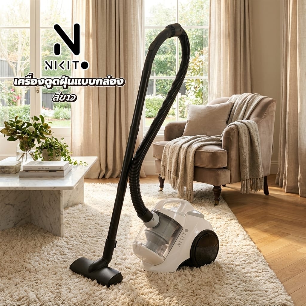 เครื่องดูดฝุ่นแบบกล่อง NIKITO NK-BLV01 สีขาว