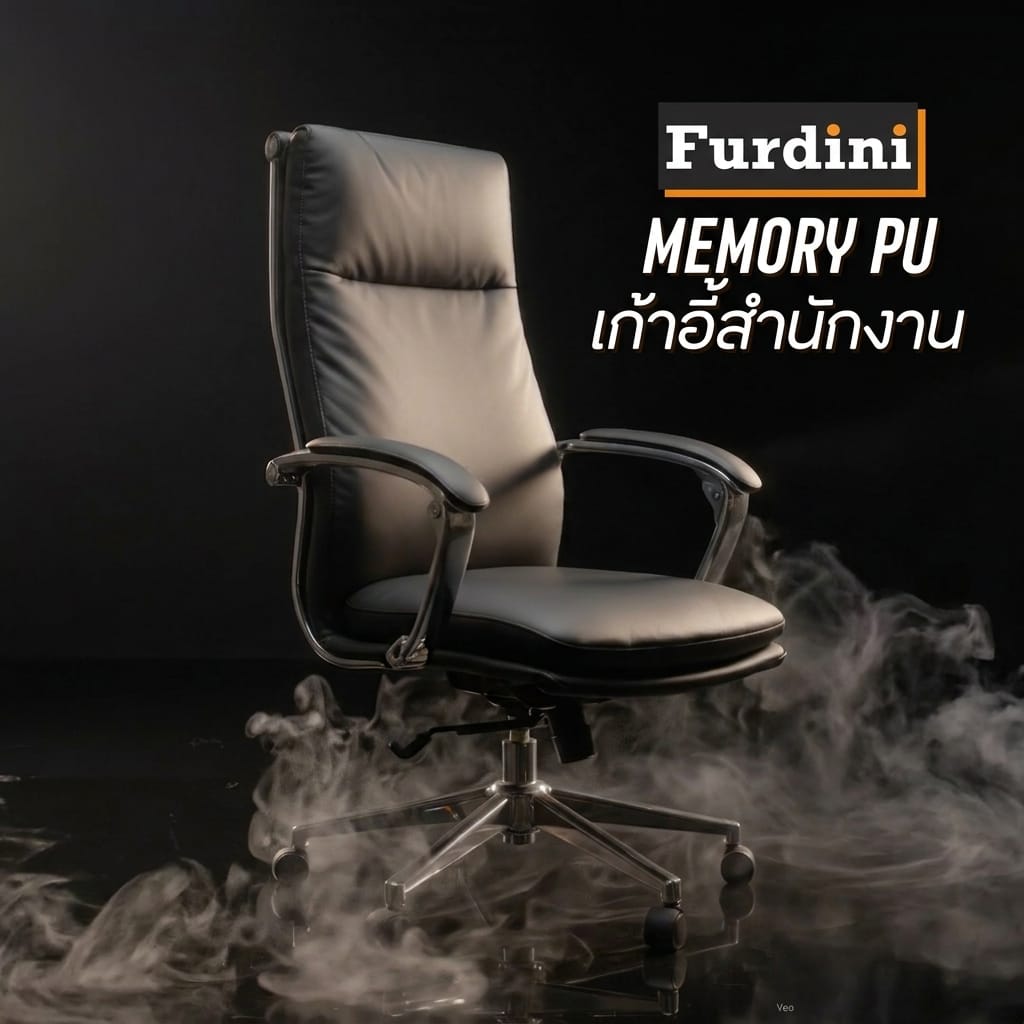เก้าอี้สำนักงาน FURDINI MEMORY PU สีดำ