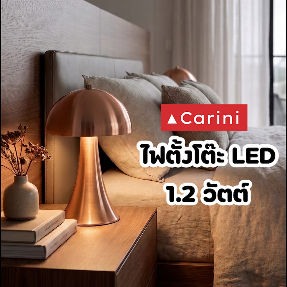 ไฟตั้งโต๊ะ LED CARINI TCW25502-CU 1.2 วัตต์ WARM WHITE สีทองแดง
