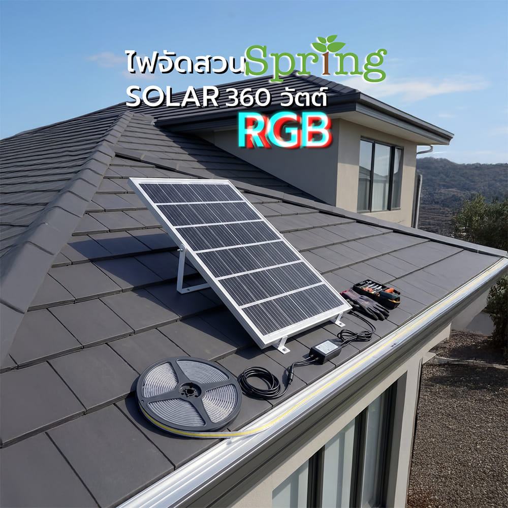 ไฟจัดสวน SOLAR CARINI SP25-10M 360 วัตต์ RGB สีขาว