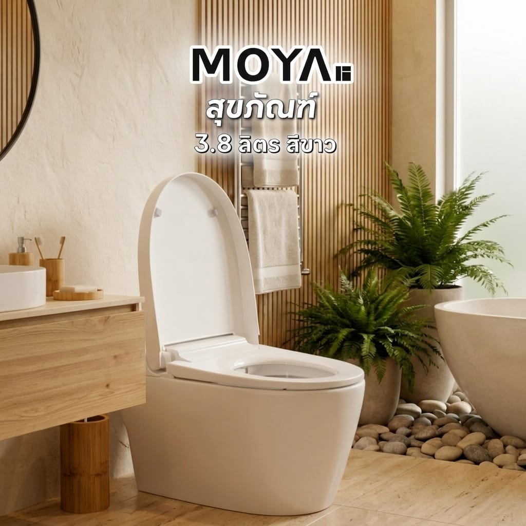 สุขภัณฑ์ 1 ชิ้น-PA MOYA PLUS LX-ST024P 3.8 ลิตร สีขาว
