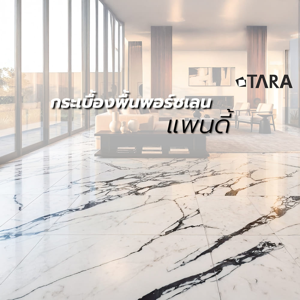 กระเบื้องพื้นพอร์ซเลน 60X60 ซม. TARA แพนดี้ ขาว A 1.44 ตร.ม.