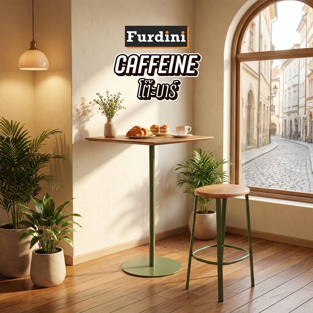 โต๊ะบาร์ FURDINI CAFFEINE 60 ซม. สี NATURAL/เขียว
