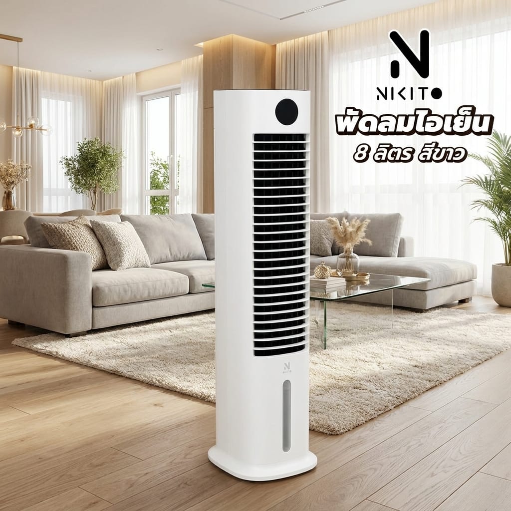 พัดลมไอเย็น NIKITO DF-AF3001C 8 ลิตร สีขาว