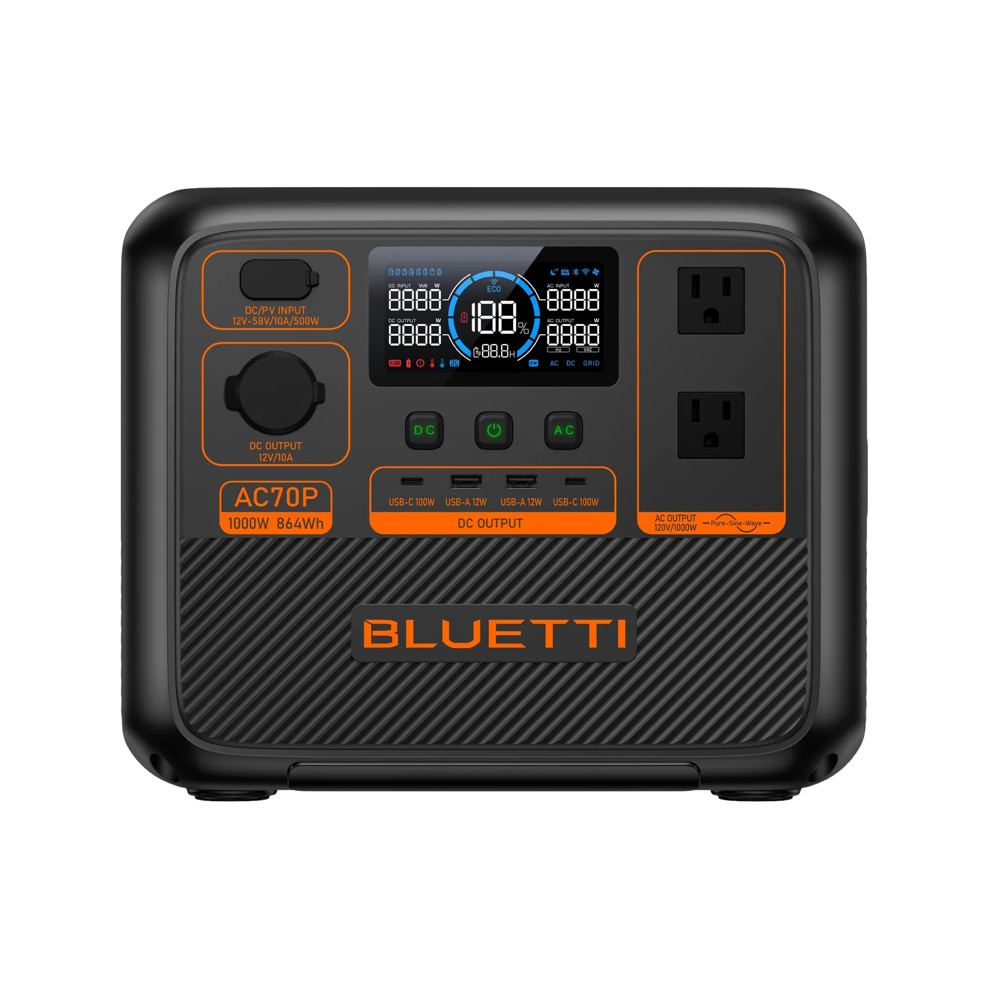 POWER BOX BLUETTI AC70P 1000 วัตต์ สีดำ