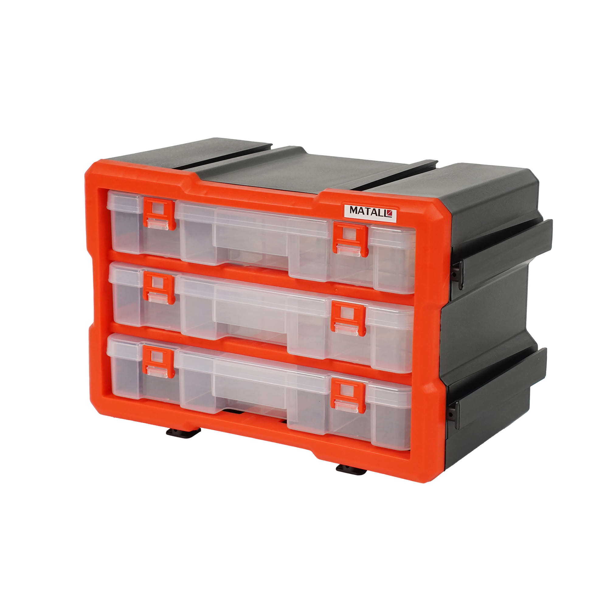 กล่องเก็บอะไหล่ 3 ช่อง MATALL MW-1803 สีดำส้ม
