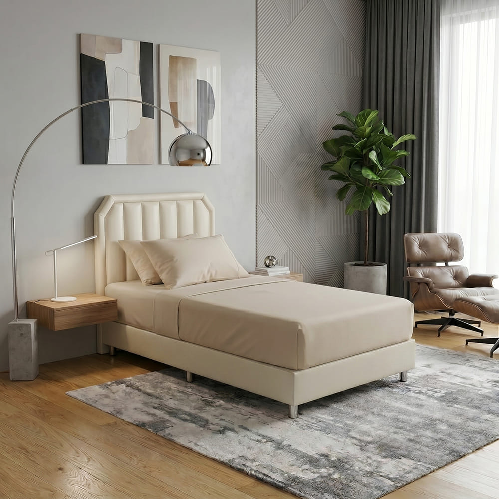 ชุดผ้าปูที่นอน 3.5 ฟุต (ชุด 2 ชิ้น) HOME LIVING STYLE LAMOON สี BEIGE