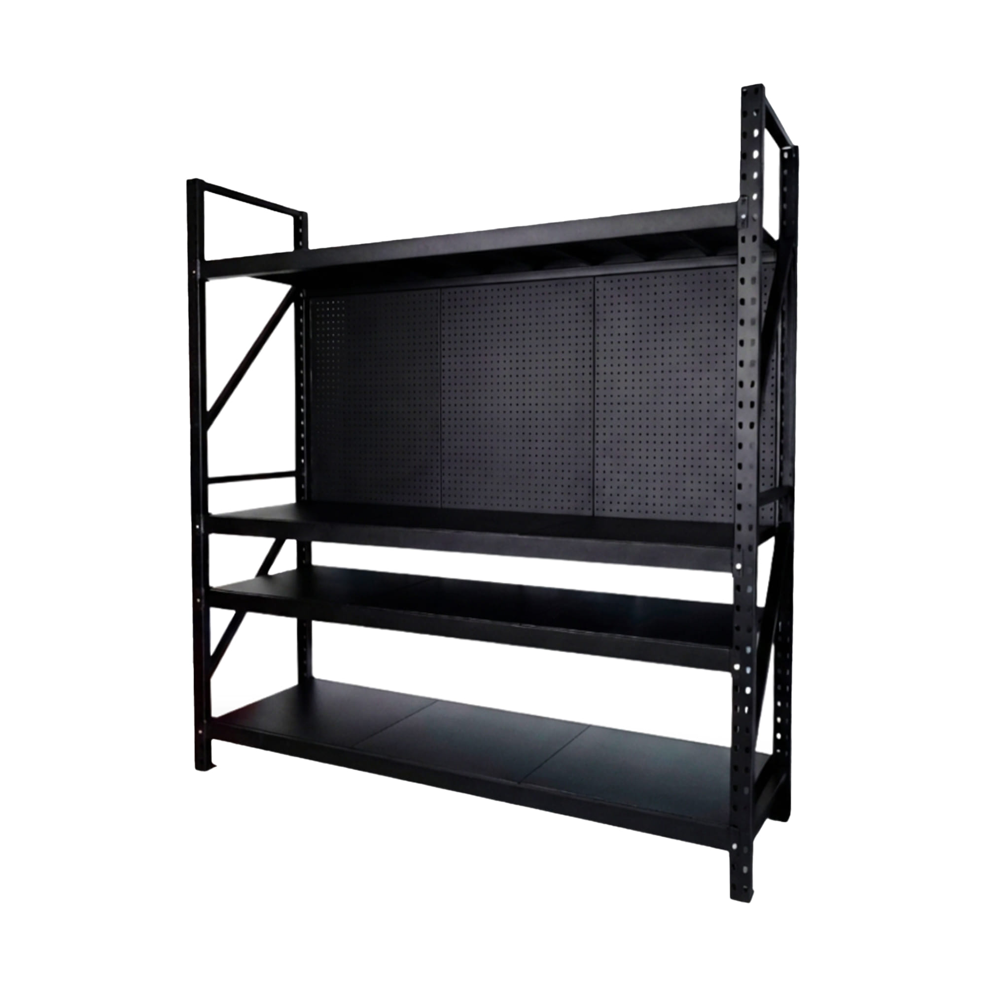 ชั้นเหล็ก 4 ชั้น CUSTOMAI STANDARD SET PEG SIZE L 180x60x200 ซม. สีดำ