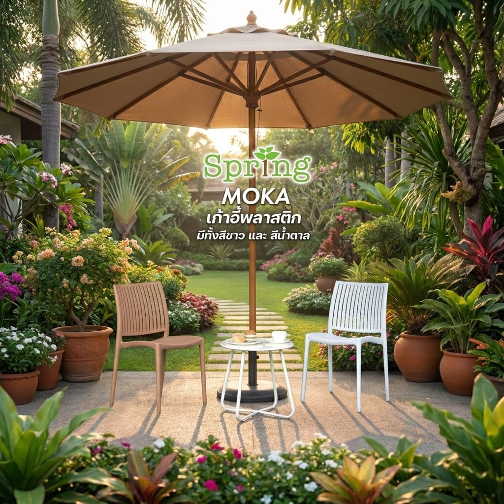 เก้าอี้พลาสติก SPRING MOKA สีน้ำตาล