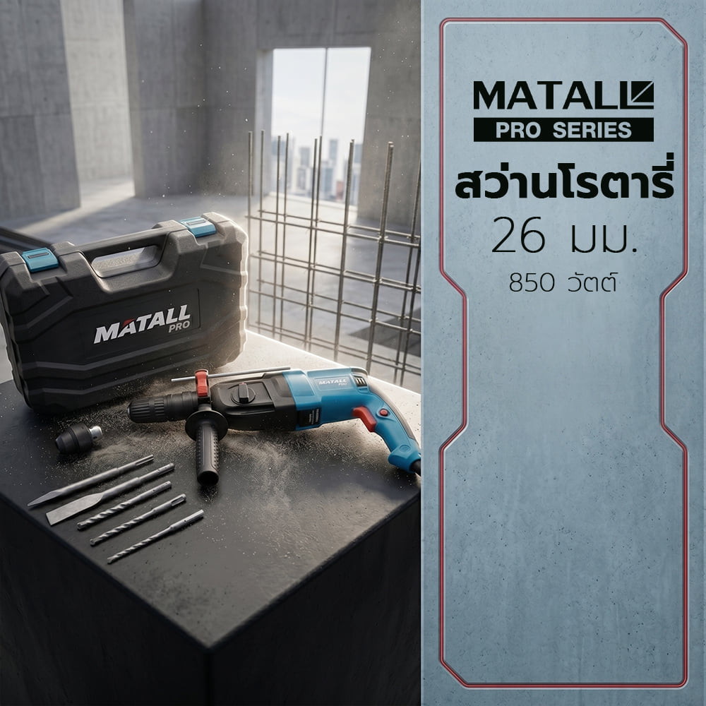 สว่านโรตารี่ MATALL PRO 26 มม. 850 วัตต์