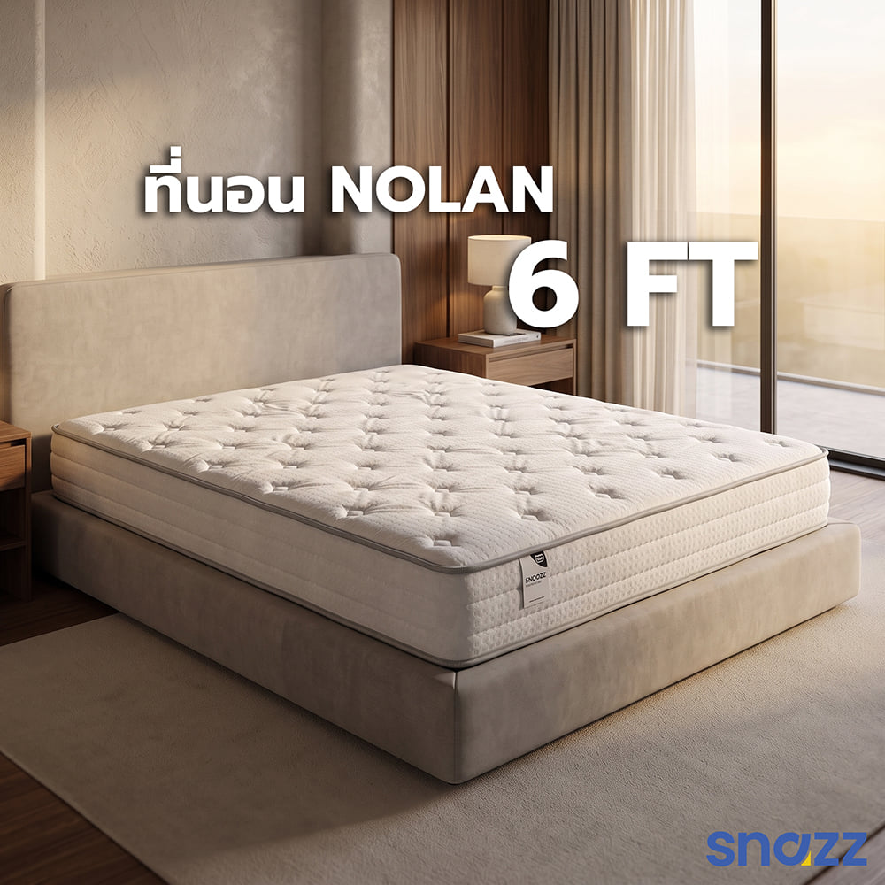 ที่นอนพ็อกเก็ตสปริง สุญญากาศ 6 ฟุต SNAZZ NOLAN
