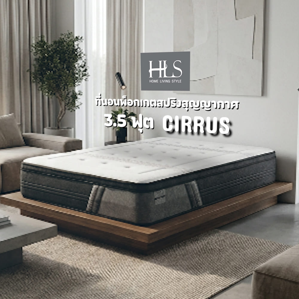 ที่นอนพ็อกเกตสปริง 3.5 ฟุต สุญญากาศ HOME LIVING STYLE CIRRUS