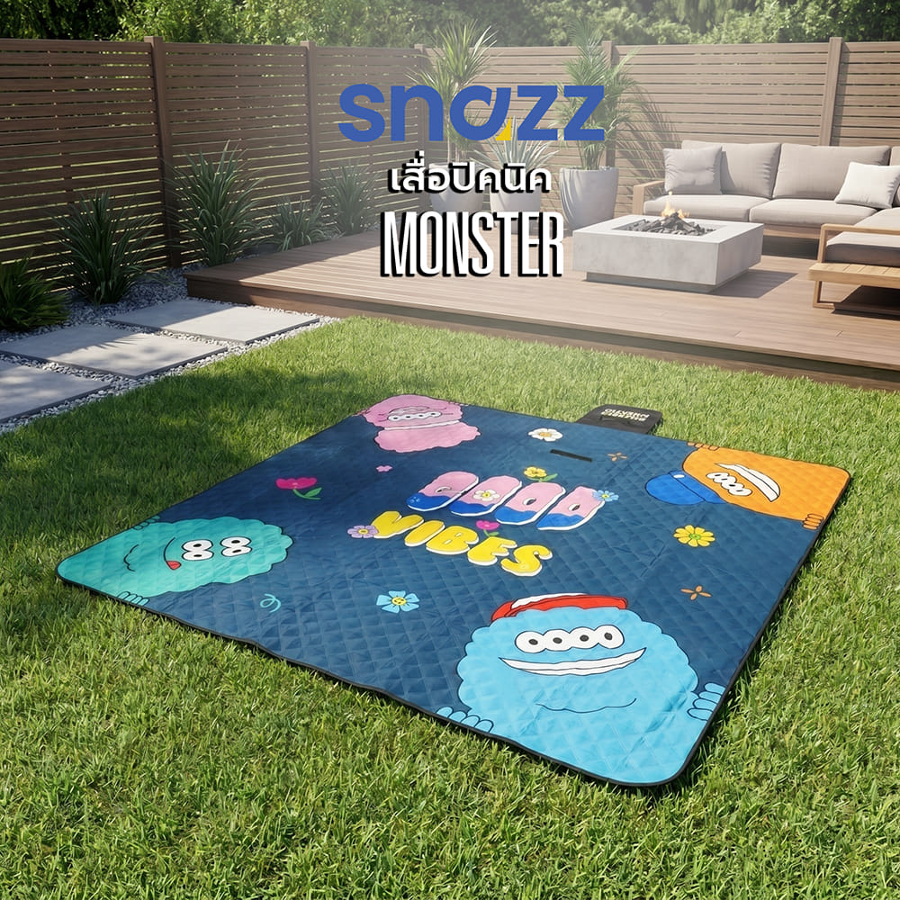 เสื่ออเนกประสงค์ SNAZZ MONSTER 195x195 ซม. สีน้ำเงิน