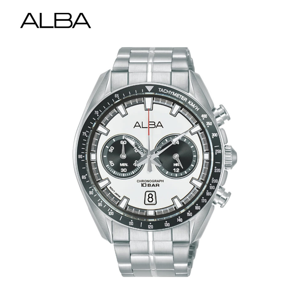 นาฬิกาข้อมือผู้ชาย ALBA รุ่น SIGNA A4B023X ขนาด 44 มม. สีขาว