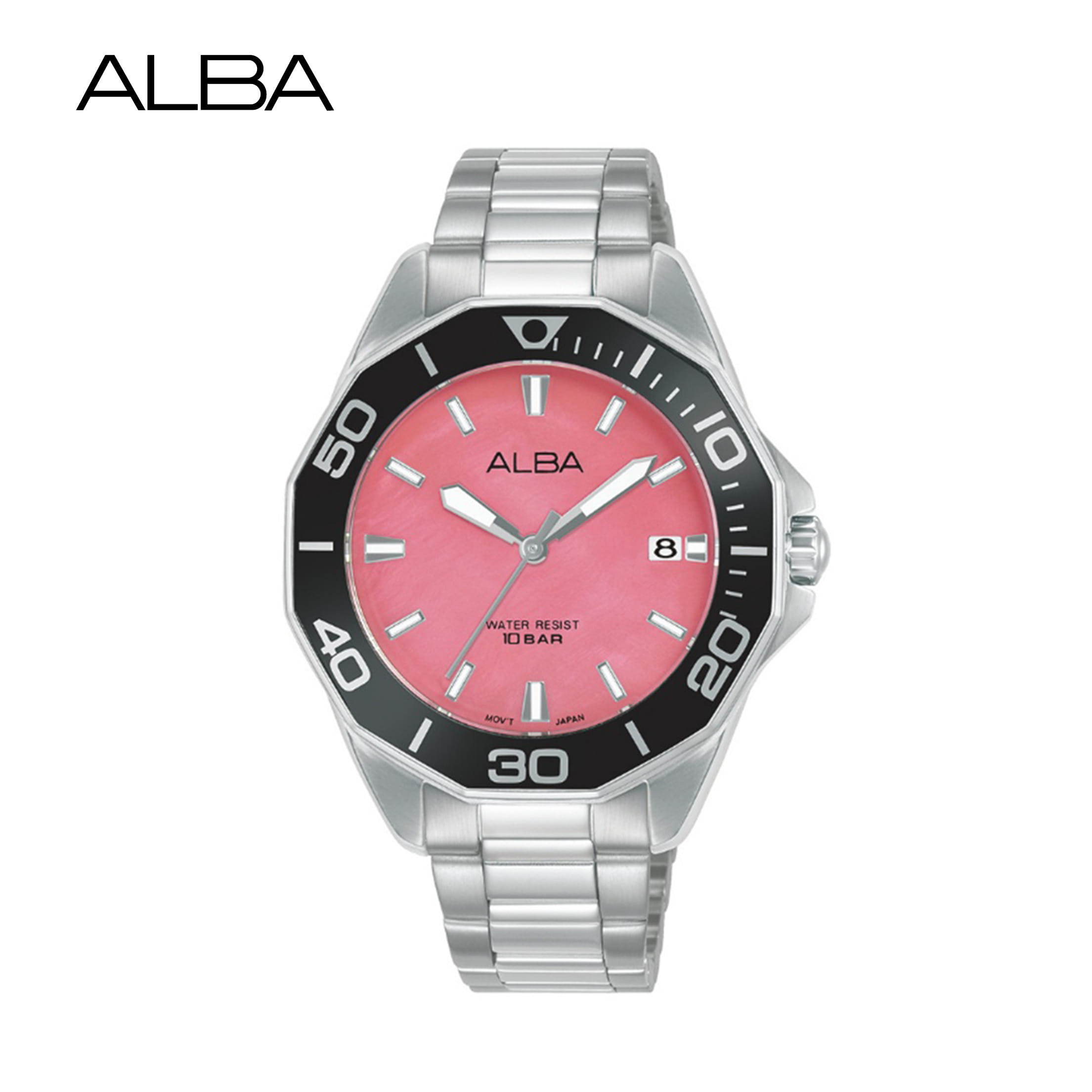 นาฬิกาข้อมือผู้หญิง ALBA รุ่น BOYISH QUARTZ AG8P29X ขนาด 36 มม. สีชมพู
