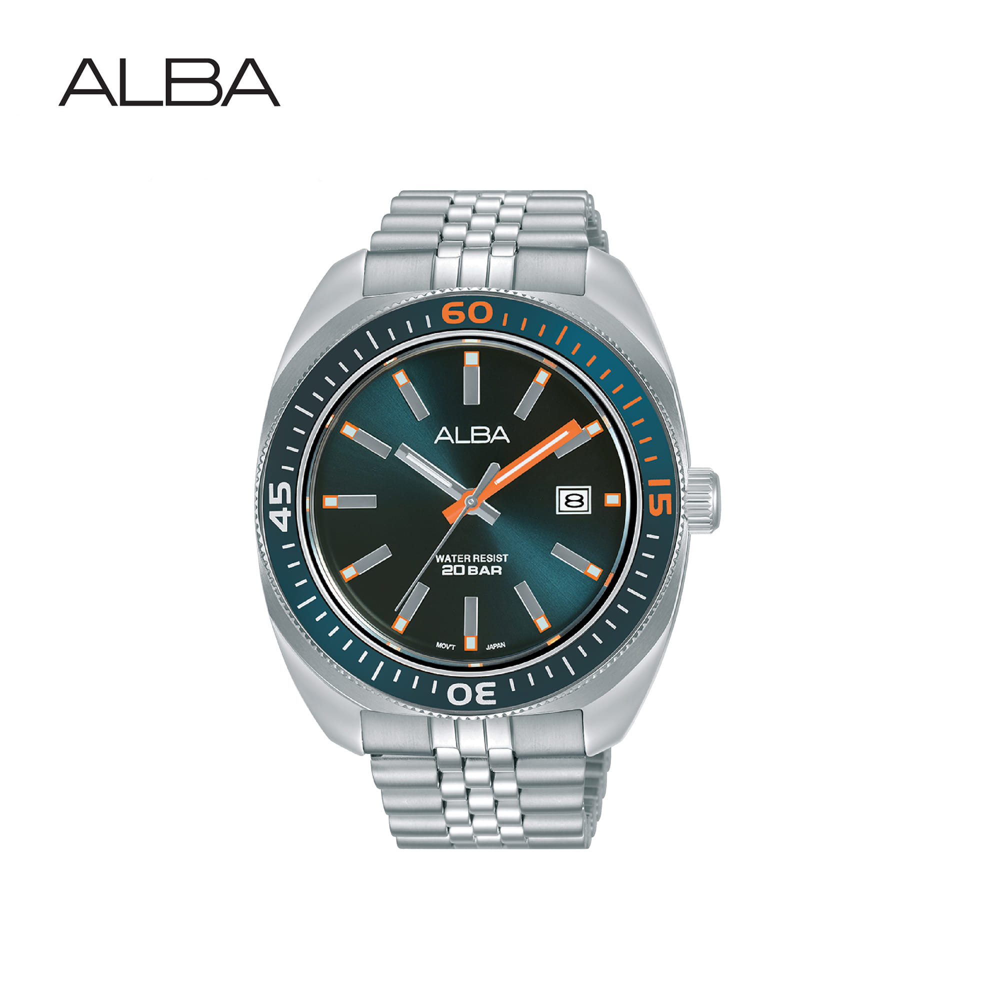 นาฬิกาข้อมือผู้ชาย ALBA AS9T83X 43 มม. สี SILVER/DARK BLUE