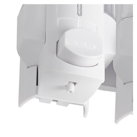 MOYA SOAP DISPENSER SD-828A 2-CHAMBER WHITE-CLEAR (H18.20XW16.20XD8.50 CM)