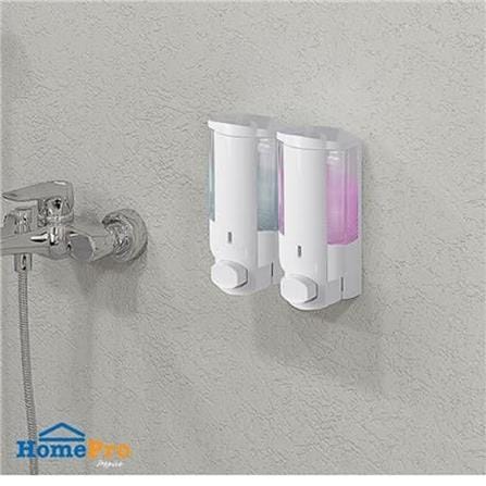 MOYA SOAP DISPENSER SD-828A 2-CHAMBER WHITE-CLEAR (H18.20XW16.20XD8.50 CM)