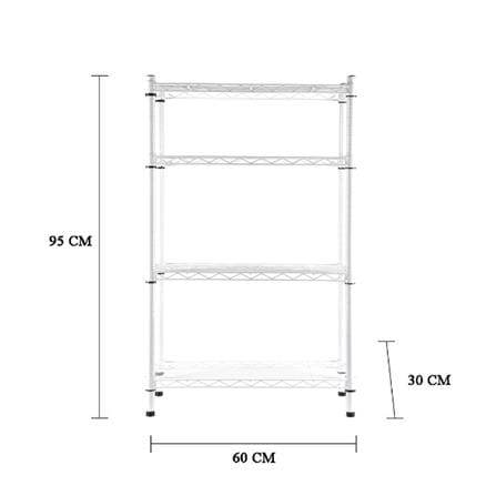 HOMEPRO STACKO SHELF 4 TIER 122404-WT W60XD30XH95 CM WHITE