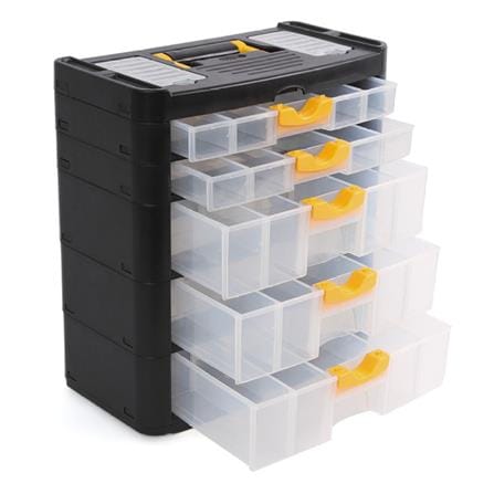 HUALEI STORAGE BOX 5 DRAWERS PLASTIC HL3079-D BLACK-CLEAR