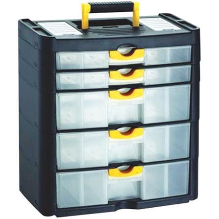 HUALEI STORAGE BOX 5 DRAWERS PLASTIC HL3079-D BLACK-CLEAR